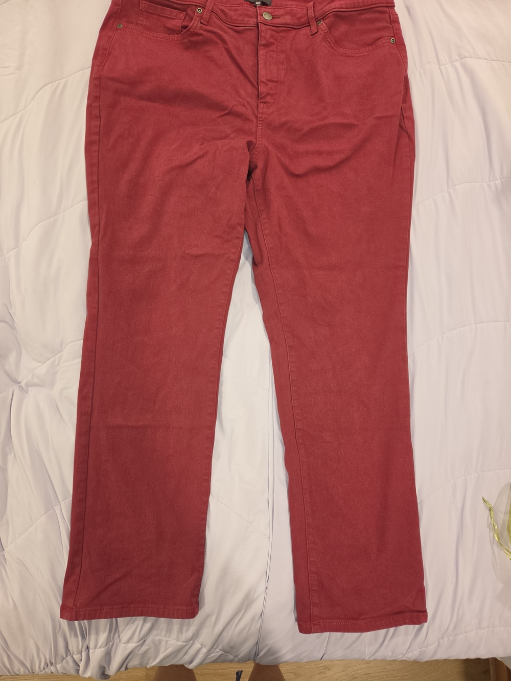 NYDJ Women's Red Sherri Slim Fit Jeans